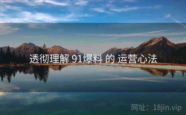 透彻理解 91爆料 的 运营心法