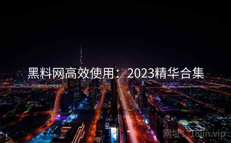 黑料网高效使用：2023精华合集