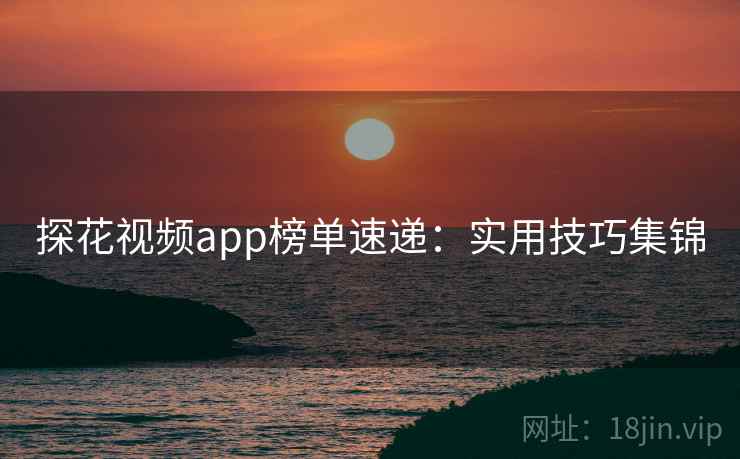 探花视频app榜单速递：实用技巧集锦