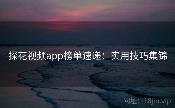 探花视频app榜单速递：实用技巧集锦