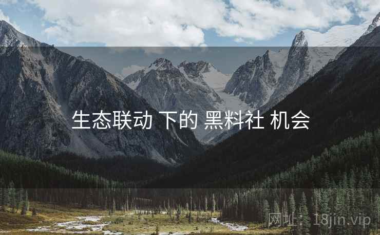 生态联动 下的 黑料社 机会