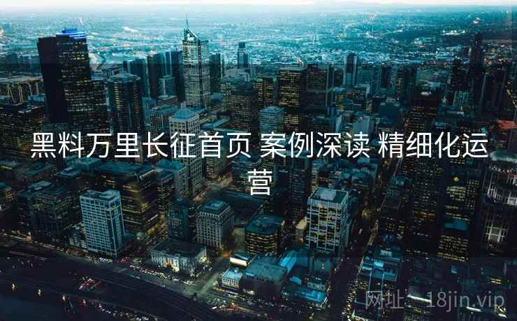 黑料万里长征首页 案例深读 精细化运营